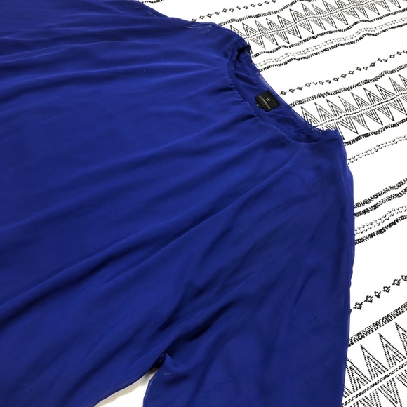 Worthington Tops - Blue, see-through over a slip blouse